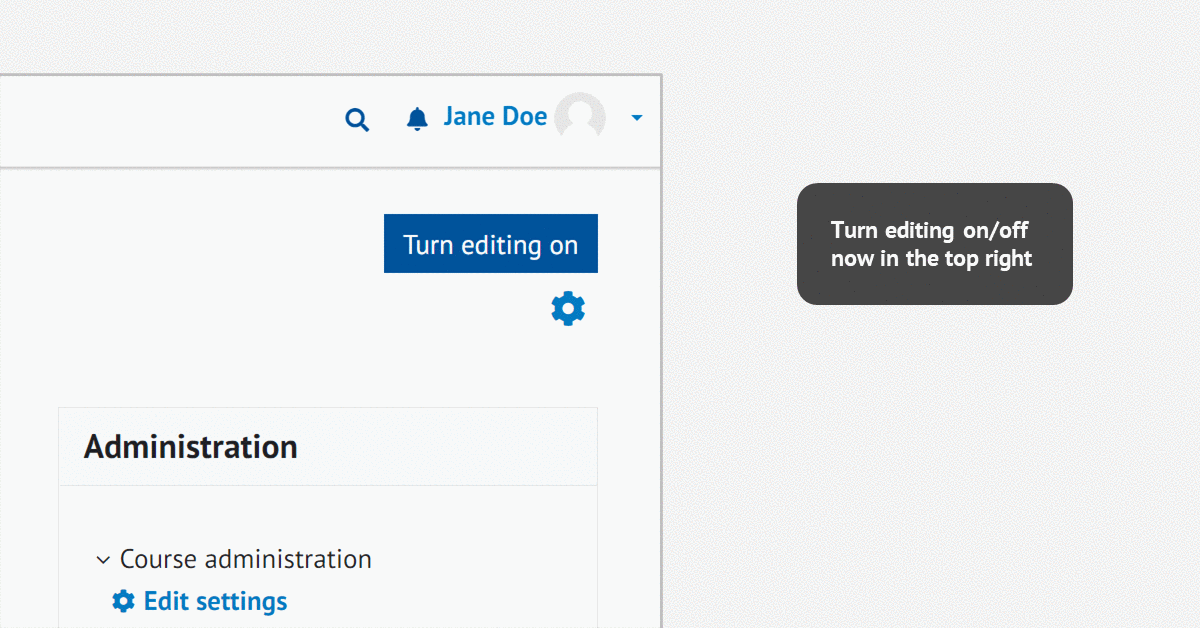 Screenshot which shows new position of turn editing on/off function